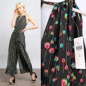 Anthropologie NWT Eva Franco Edita Halter Metallic Clip Dot Jumpsuit Size 0